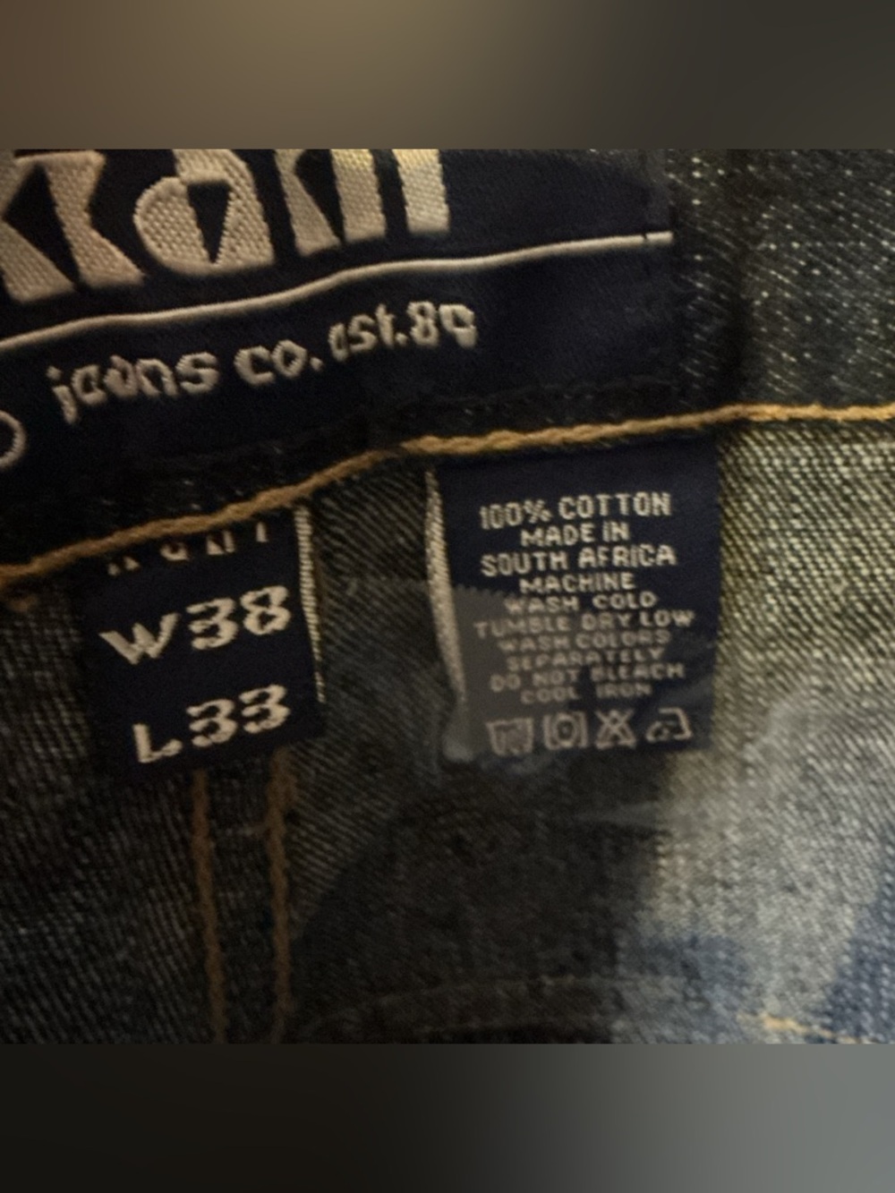 Kani Jeans W38 L33 Dark Wash Carpenter Style Denim 100% Cotton - Picture 5 of 8